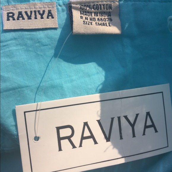 Raviva summer time cotton teal blue , scalloped lace trim camisole - Picture 3 of 12